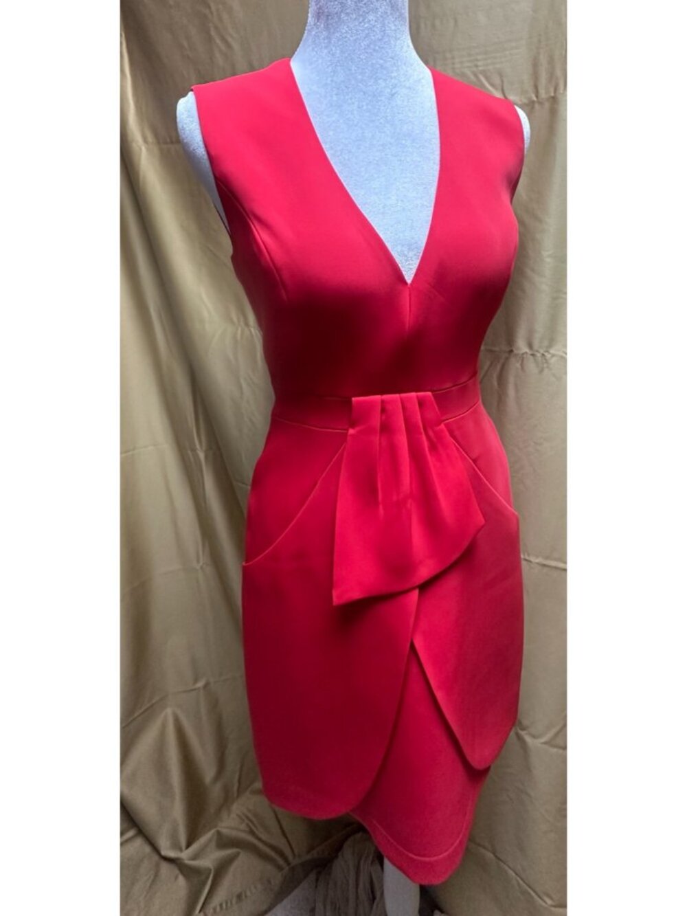 BCBGMAXAZRIA Clare Dress leeveless cocktail sheath dress RED BERRY NEW W/TAGS 2